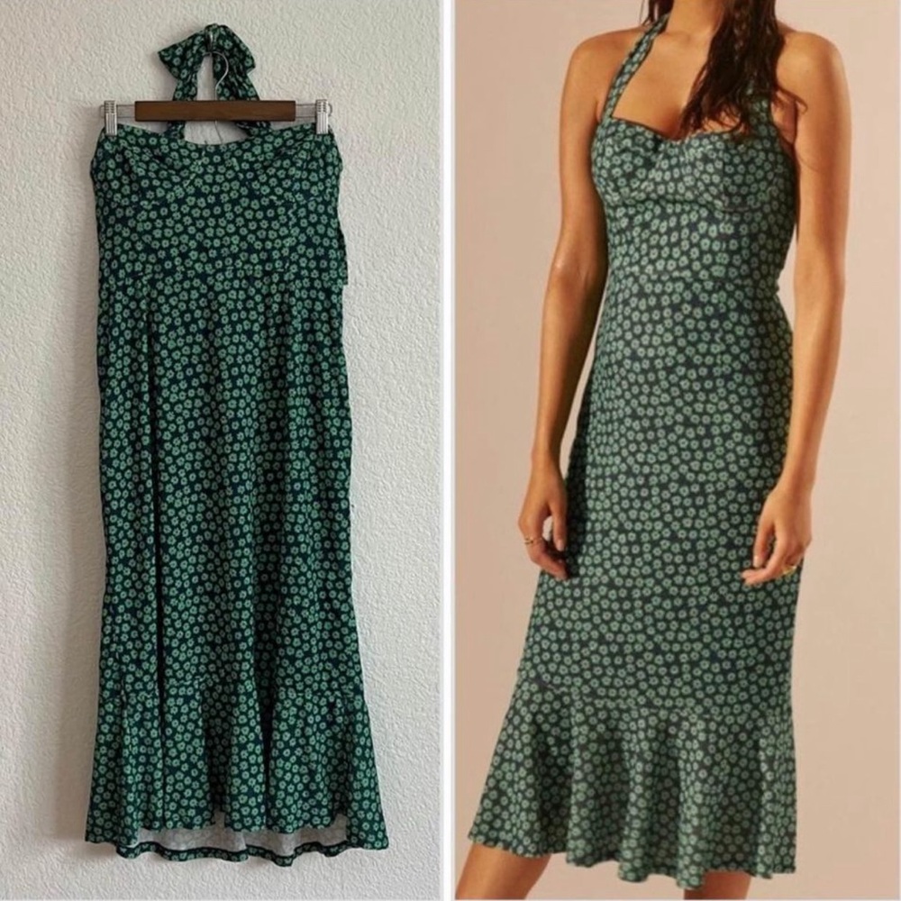 NWOT: Hutch Anthro Halter Corset Midi Dress XL